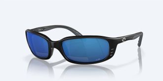 Costa Mens Brine Reader Rectangular Polarized Sunglasses In Matte Black/blue Mirror
