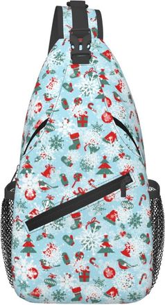 Generic Christmas Stockings Birds Hat Bell Snowflakes Shoulder Bag Adjustable Cross Body Bag Trendy Crossbody Bags For Workout Men Camping