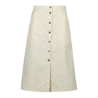 Moncler Midi Skirts, female, Beige, Size: 2XS Beige Button-Up Midi Skirt