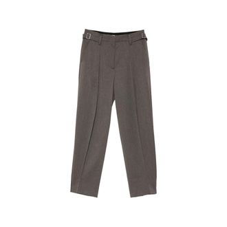 System Buckle-detail Pressed-crease Tailored Trousers