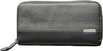 Bulgari Pre-owned Wallets, male, Black, Size: ONE SIZE Pre-owned Leather Long Wallet