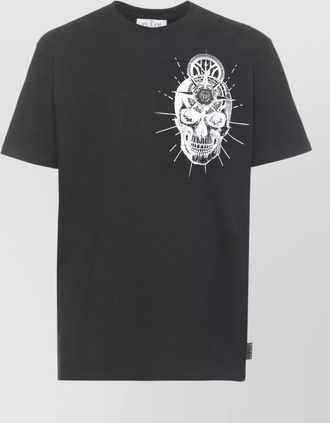 Philipp Plein skull tattoo print cotton t shirt