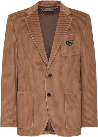 Philipp Plein Corduroy Blazer Gigol&ograve; Fit Iconic - Heren - Blazers - Beige - L - Katoen - Jassen