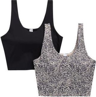 Yogalicious Lux Everyday Cloud Support Tank Set in Nomad Leopard/Black at Nordstrom Rack, Size Medium