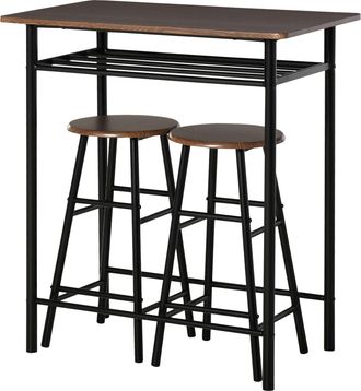 STILVORA Conjunto Bartisch De 3 Piezas, Mesa De Comedor Con 2 Taburetes De Bar, Grupo De Comedor, Mesa De Cocina Y Sillas, Mesa Alta Y Taburetes De Bar Con Est