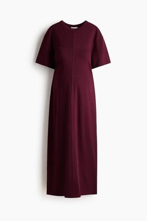 H&M Mama Cotton T-shirt Dress in Burgundy at Nordstrom, Size Xx-Large
