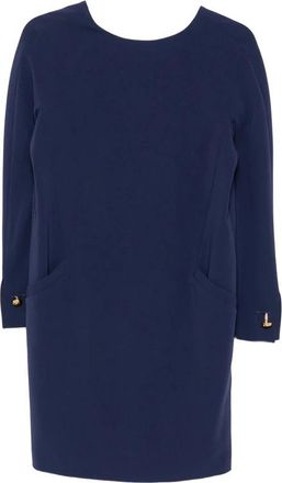 Max Mara Boat Neck Short Dress - Dames - Korte kleedjes - Blauw - XS - Kleedjes