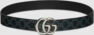 Gucci Reversible GG Marmont Belt, Size Gucci 100, Black, Fabric