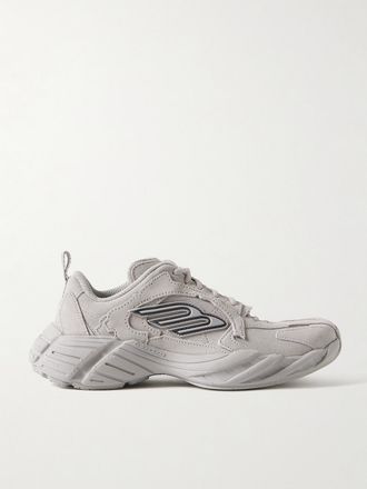 Balenciaga Sneakers In Pelle Con Finiture In Gomma Monday - Grigio