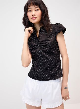 Twik Womens Polka dot cap sleeve shirt