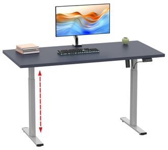 ebuy24 Ebuy24 - Escritorio Ajustable De Altura Vcm Estrecha 71-120 Cm Altura El&eacute;ctrica Ajustable Dimensiones Inform&aacute;ticas 110x50 Mesa De Oficina Lona (plata 