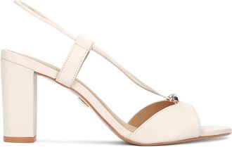 Kazar Dames leren sandalen - Dames - Sandalen met hakken - Beige - 38 EU - Leer - Schoenen