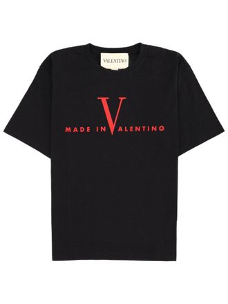Valentino Graphic Print Cotton T-Shirt - Black