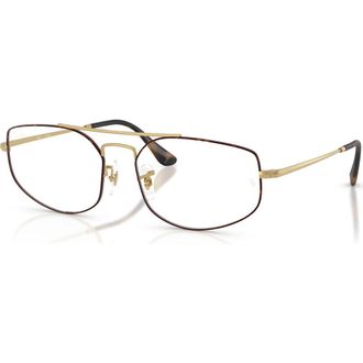 Ray-Ban 56mm Irregular optical glasses in Tortoise Light at Nordstrom