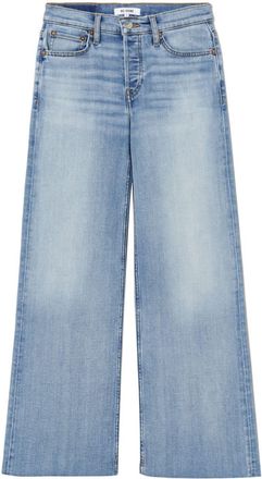 Re/Done mid-rise wide cropped jeans - women - Recycled Polyester/Cotton/Elastane - 27 - Blue