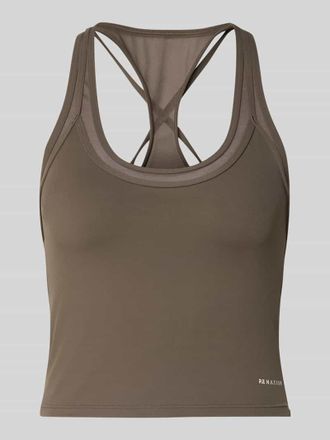P.E Nation Double Layer Tanktop mit Logo in Taupe, Gr&ouml;&szlig;e XL