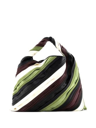 Bottega Veneta Hop Striped Leather and Suede Large hobo bag - women - Calf Leather/Leather/Suede - One Size - Multicolour