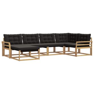 vidaXL Conjunto De Sof&aacute;s De Exterior Con Coj&iacute;n 6 Pcs Blanco Y Negro Vidaxl
