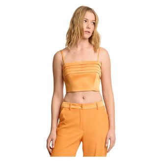 Kocca Sleeveless Tops, female, Orange, Size: S Chic vest style cropped top