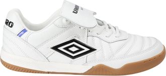 Umbro Mens Speciali Tr Flap Top Full Grain Leather Trainers (White/Twilight Blue) - Size UK 10