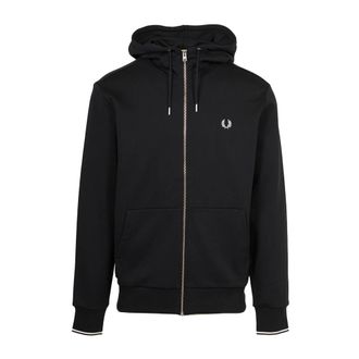 Fred Perry Zip-throughs, male, Black, XL, Blue Hooded Zip Sweatshirt