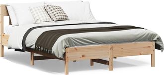 vidaXL Estructura De Cama Sin Colch&oacute;n Madera Maciza De Pino 120x190 Cm Vidaxl