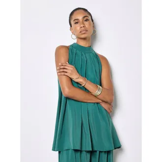 Apricot Pleat Detail Tunic Top in Teal at Nordstrom, Size Xx-Large