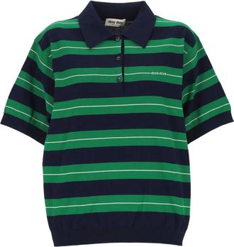 Miu Miu Polo a righe - Blu