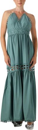 Copenhagen Muse Kleedjes, Dames, Groen, M, Denim, Groene Maxi Jurk voor Vrouwen