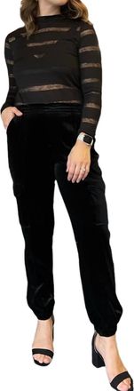 Sanctuary Relaxed Velvet Rebel Joggers In Black