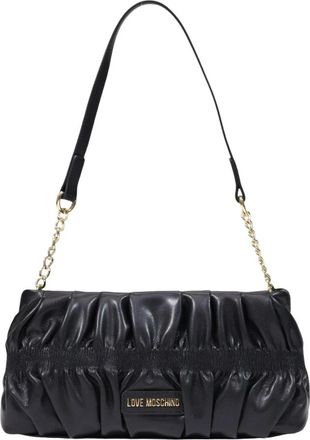 Love Moschino Schoudertas met plooien - Dames - Schoudertassen - Zwart - ONE Size - Tassen
