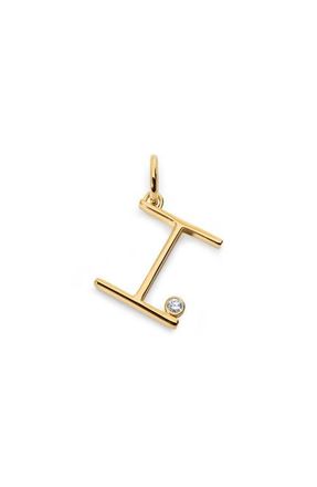 Monica Vinader Lab Grown Diamond Initial Pendant in 18K Gold Vermeil /Diamond I at Nordstrom