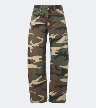 Nili Lotan Jeans Tribeca barrel con stampa camouflage