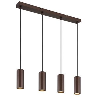 Netlighting James Bar Pendant Ceiling Light Bronze Colored Matt 4x GU10 in Brown
