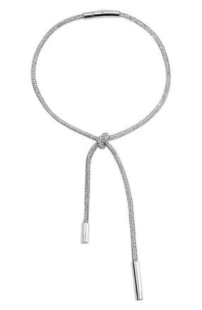 Area Crystal Knot Necklace in Clear Crystal/Silver at Nordstrom