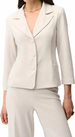 Joseph Ribkoff Womens 3/4 Sleeves Fitted Blazer Jacket In Moonstone