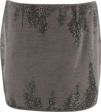 16Arlington 16Arlington grey Haile rhinestone-embellished mini skirt Size S