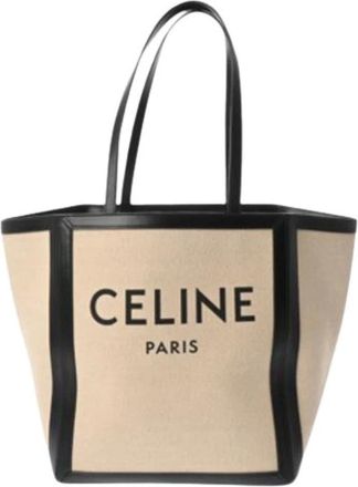 Celine Pre-owned Tote Bags, female, Beige, Size: ONE SIZE Pre-owned Canvas Tote Bag