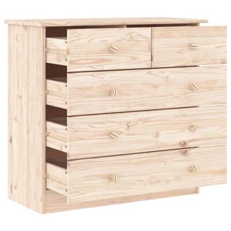 Berkfield Home Beautiful Chest of Drawers ALTA 77x35x73 cm Solid Wood Pine in Light Tan | Size: 77 x 35 x 73 cm
