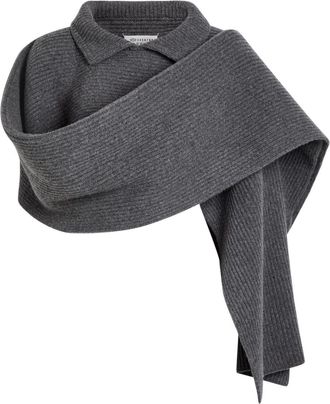 Maison Margiela Collar-detail Ribbed Scarf - Dark Grey - M (UK12 / M)