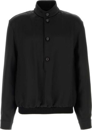 Ermenegildo Zegna Black Mock Collar Sweatshirt
