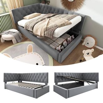Matteo 3FT Single Sofa Bed 90 x 190 with Hydraulic Storage in Grey