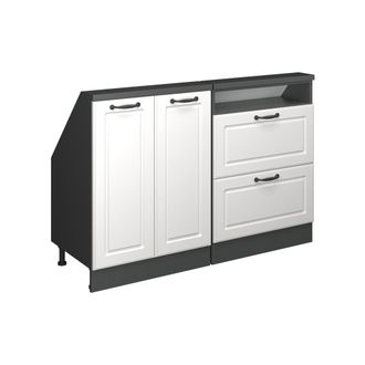 Vicco Armario De Cocina Para Techo Inclinado R-line, Casa De Campo Blanca/antracita, 120 Cm Lote De 2, Vicco