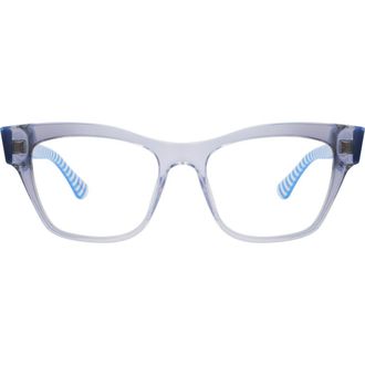 Kate Spade New York myno 50mm cat eye blue light blocking reading glasses in Blue/Blue As at Nordstrom