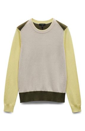 Rag & Bone Taron Colorblock Wool Sweater in Oatmeal Multi at Nordstrom, Size X-Small