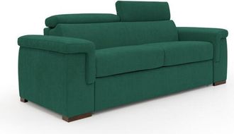 Divani.Store Divani.store - Giunone Sof&aacute; Cama Convertible Con Colch&oacute;n De 18 Cm Y Reposacabezas Reclinables En Tejido Impermeable 240 Cm (mat. 160x197 Cm) Verde