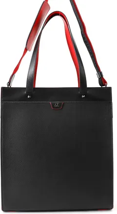 Christian Louboutin Black Red Color Leather Tote Bag (Pre-Owned)
