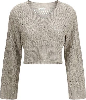 Brunello Cucinelli Beige Linen Womens Sweatshirt