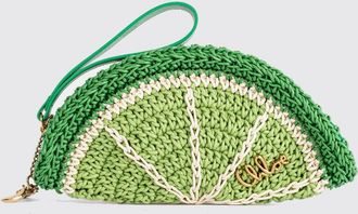 Chlo&eacute; Pochette Tropicus Lime Slice in cotone crochet con manico