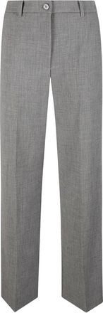 Patrizia Pepe Wide Leg Pant - Dames - Wijde Broeken - Grijs - S - Leer - Broeken